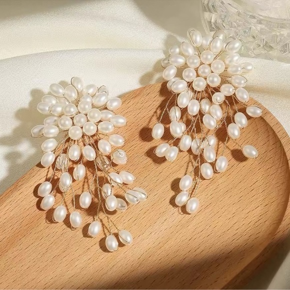 Pearl Wired Cascading Earrings - Picture 4 of 15